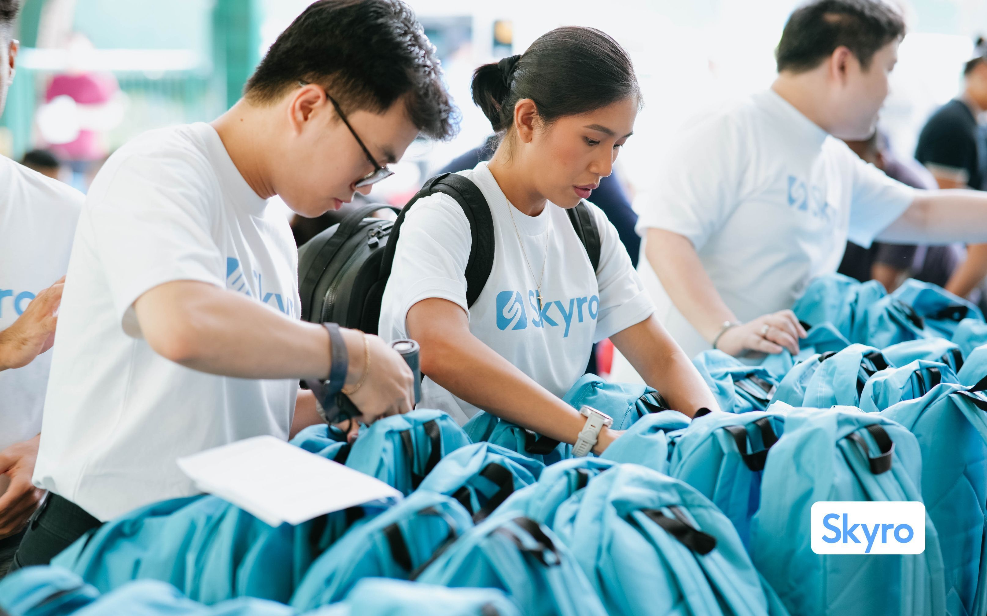 SkyroShares backpack and school supplies distribution