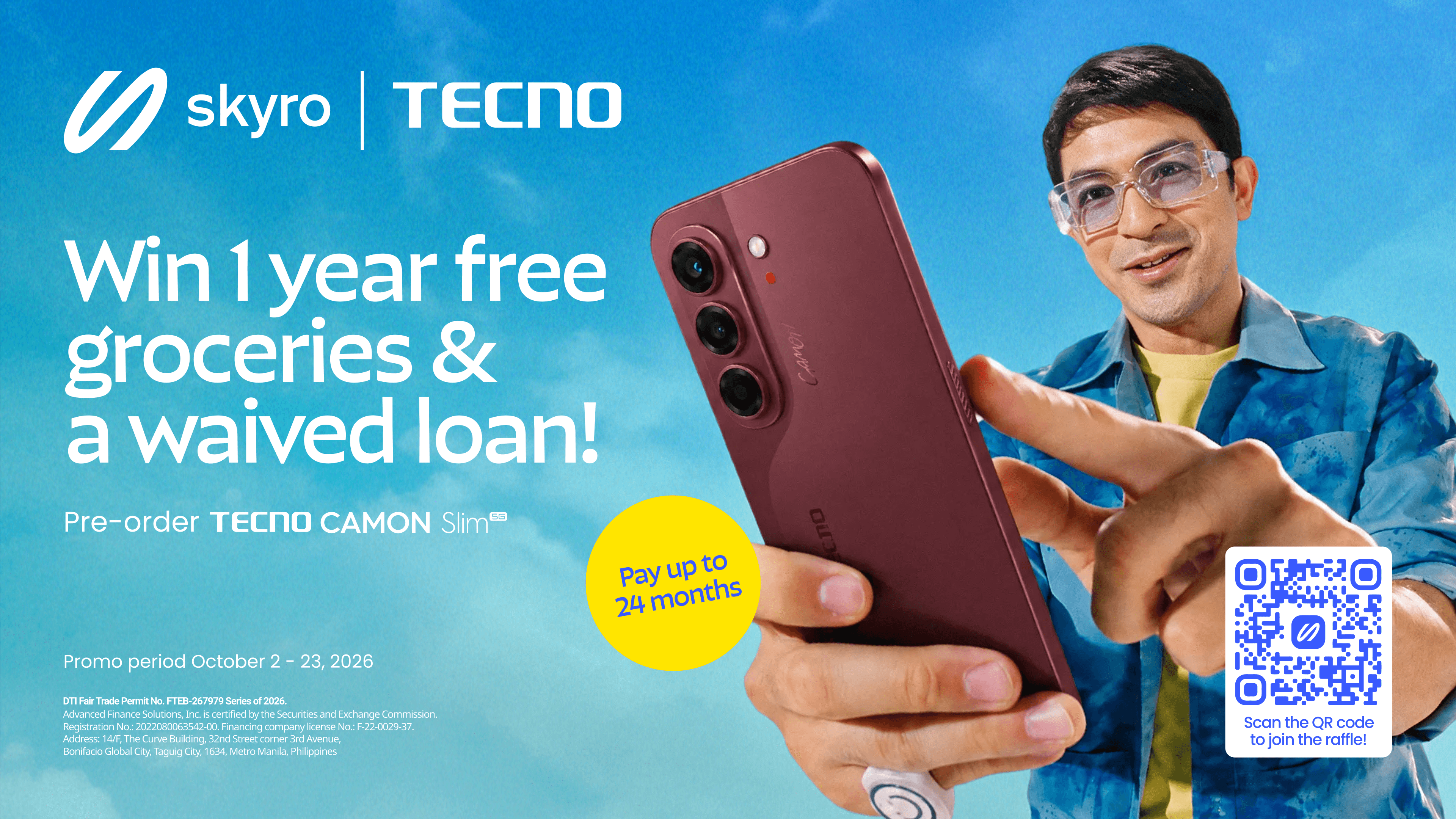 Pre-order TECNO CAMON Slim 5G and Enjoy 1 Year of FREE Grocery or Waived Loan