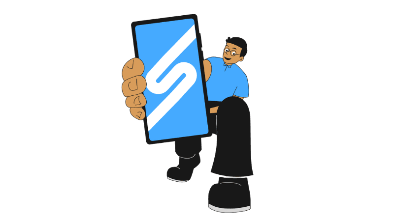 Boss Sky opening the Skyro app on phone